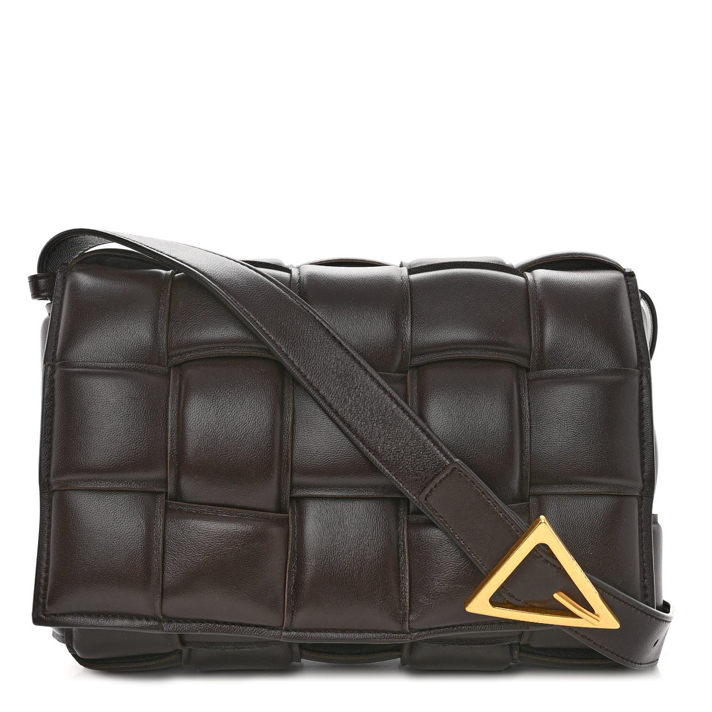 Nappa Maxi Intreccio Padded Cassette Crossbody Bag Fondente