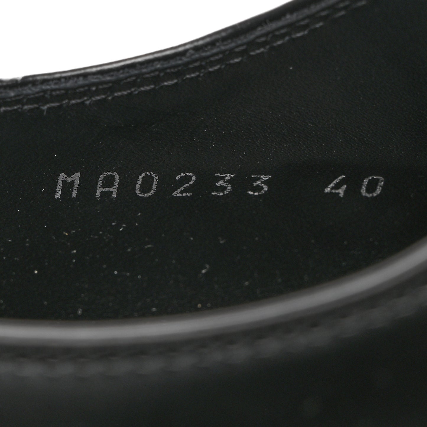 Glazed Calfskin Record Mary Jane 40 Black
