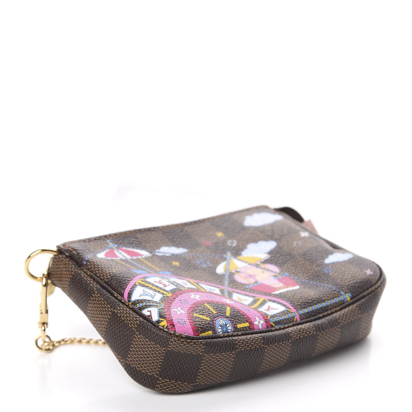 Damier Ebene 2020 Christmas Animation Big Wheel Mini Pochette Accessories Rose Ballerine