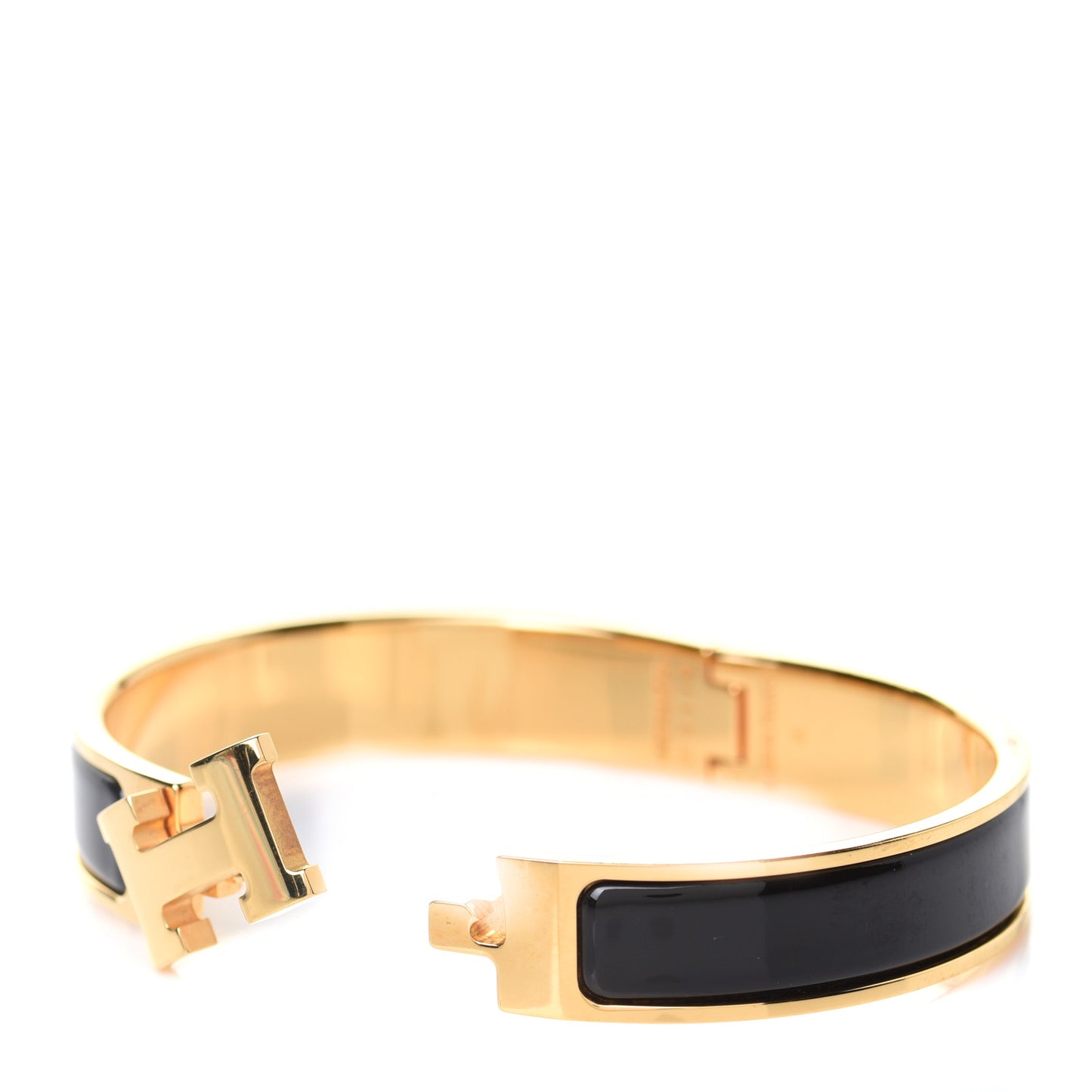 Enamel Narrow Clic Clac H Bracelet PM Black