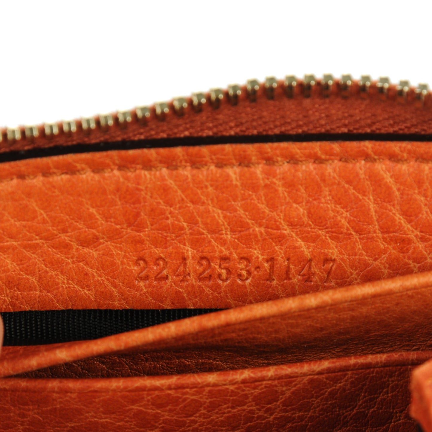 Monogram Bamboo Tassel Zip Around Wallet Orange
