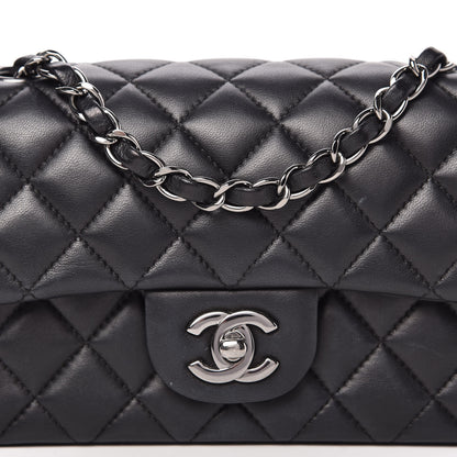 Chanel Lambskin Quilted Mini Rectangular Flap Black 10 of 11