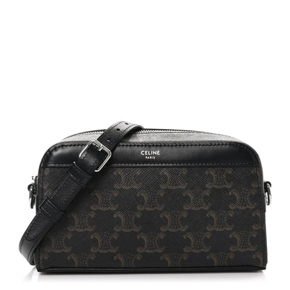 Celine Triomphe Canvas Mini Bowling Shoulder Bag Black 1 of 10