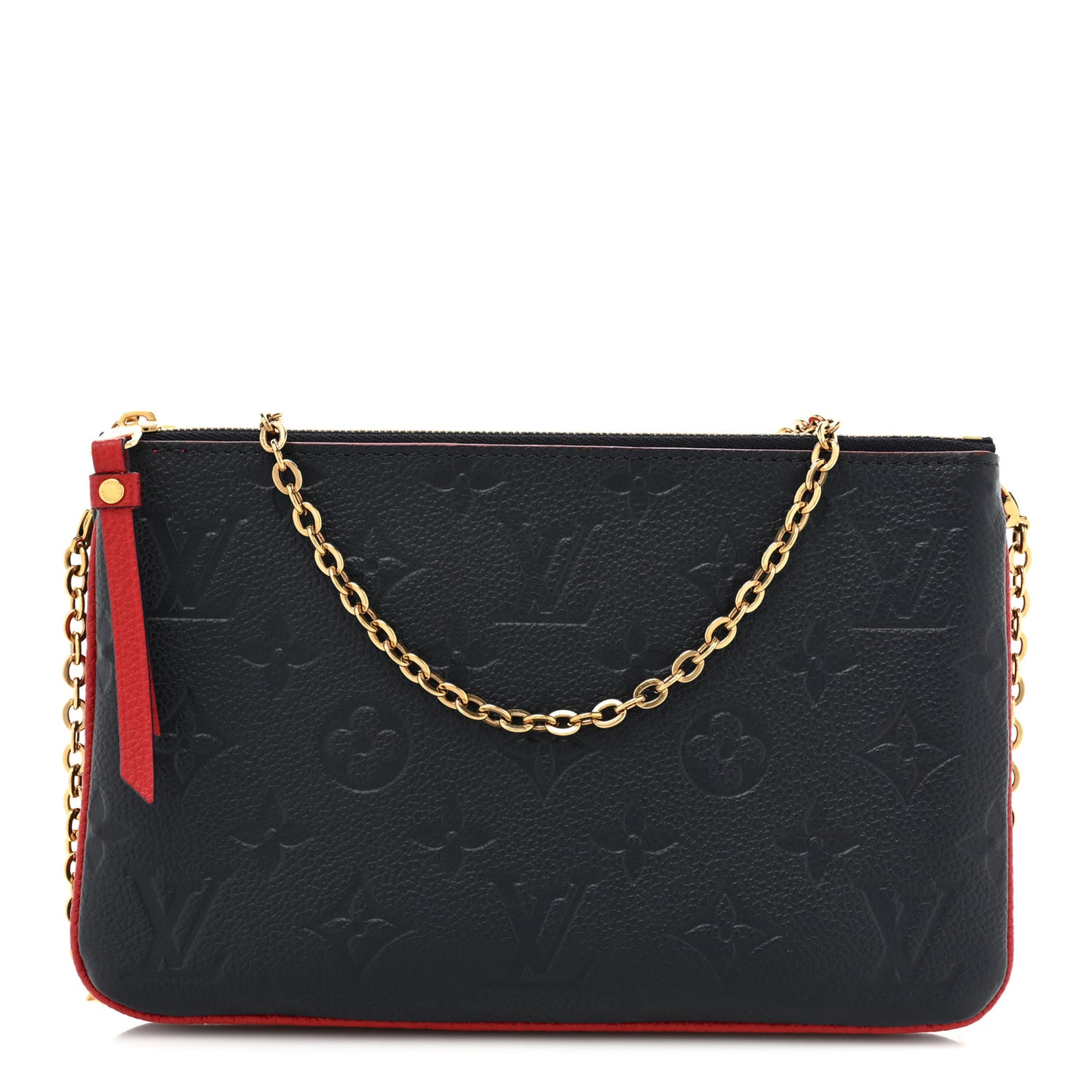 Empreinte Double Zip Pochette Marine Rouge