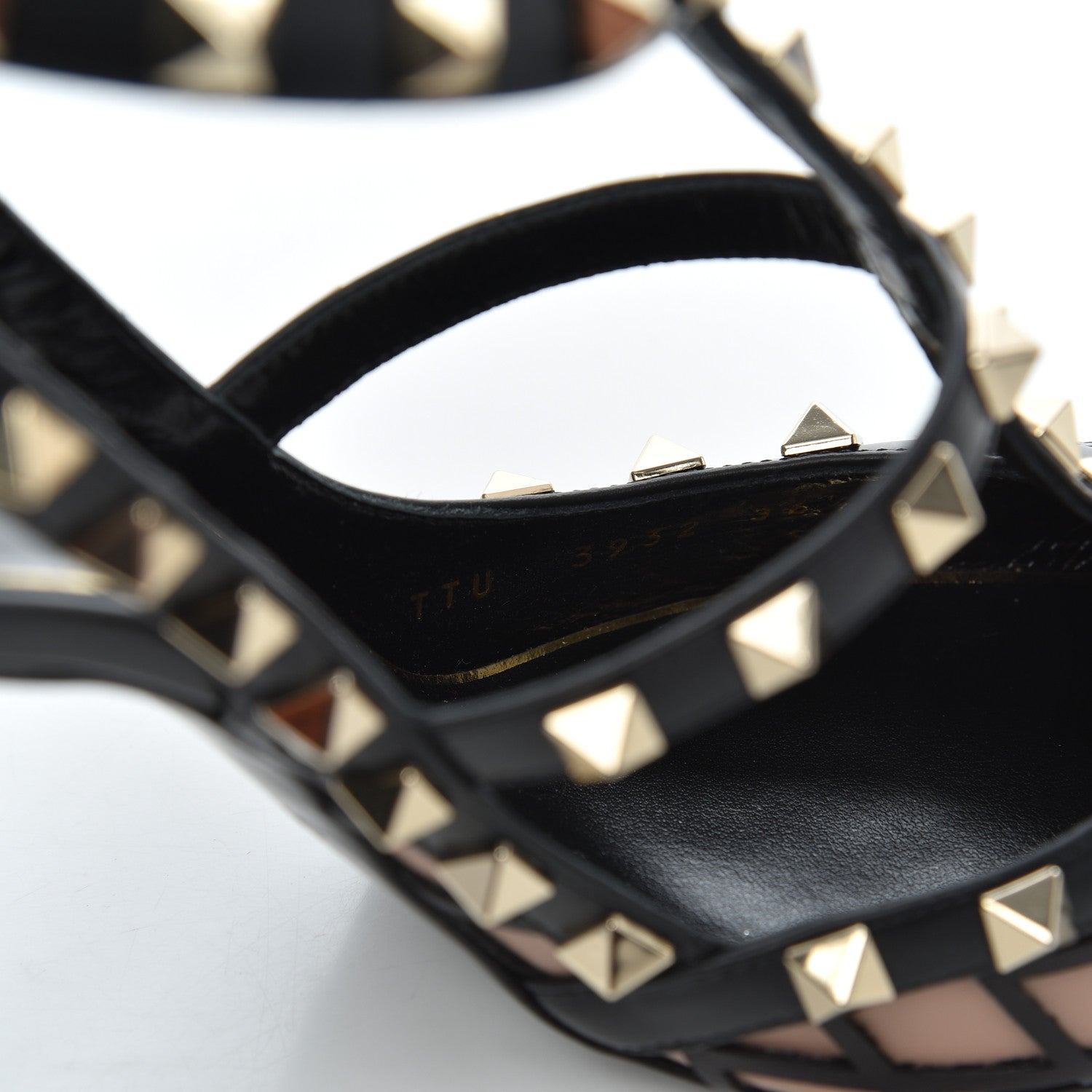 Valentino Garavani Calfskin Nappa Boudoir Rockstud Ankle Strap 100mm Pumps 36.5 Rose Cannelle Black 8 of 15