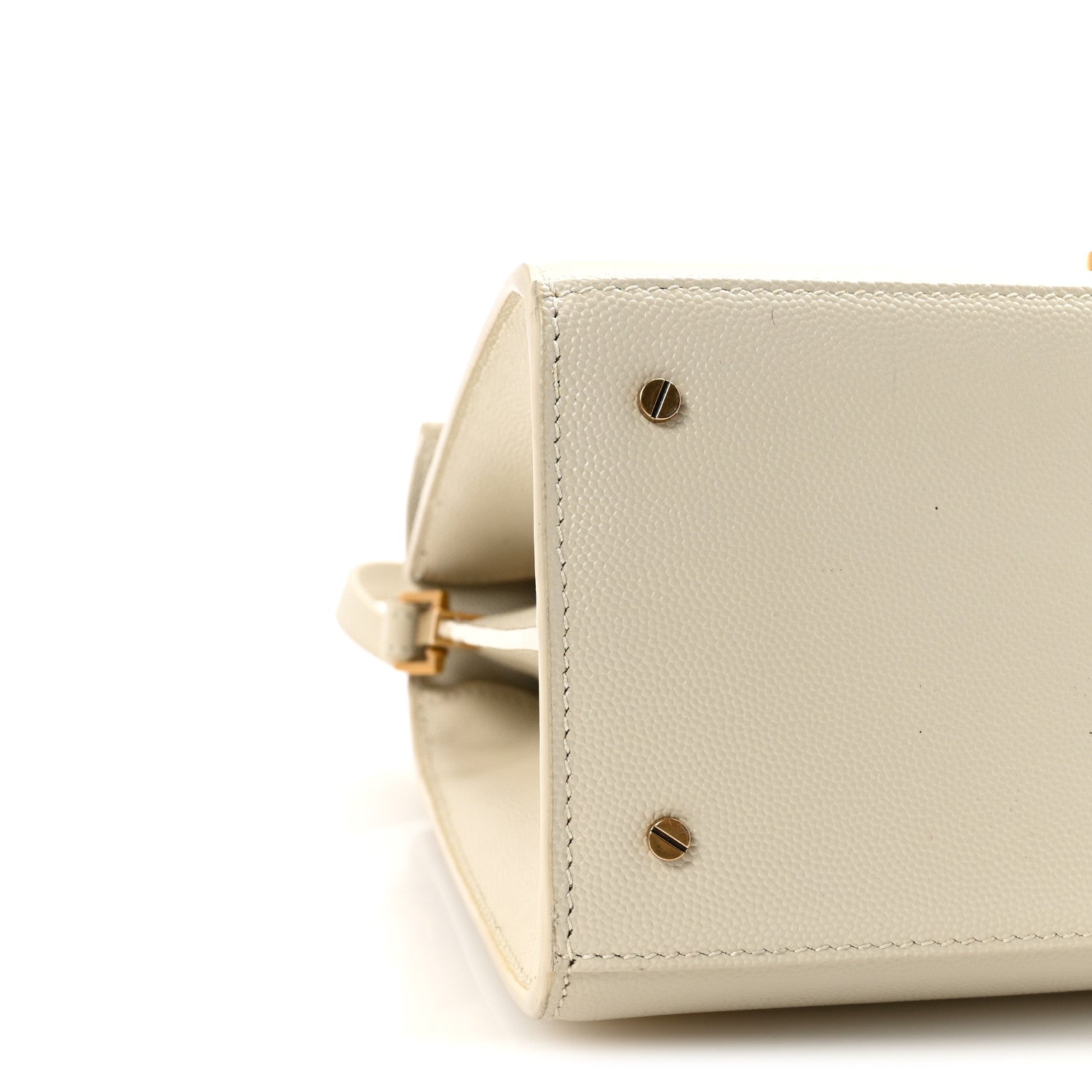 Saint Laurent Grain de Poudre Medium Classic Monogram Cassandra Top Handle Crema Soft Rouge Legion 8 of 9