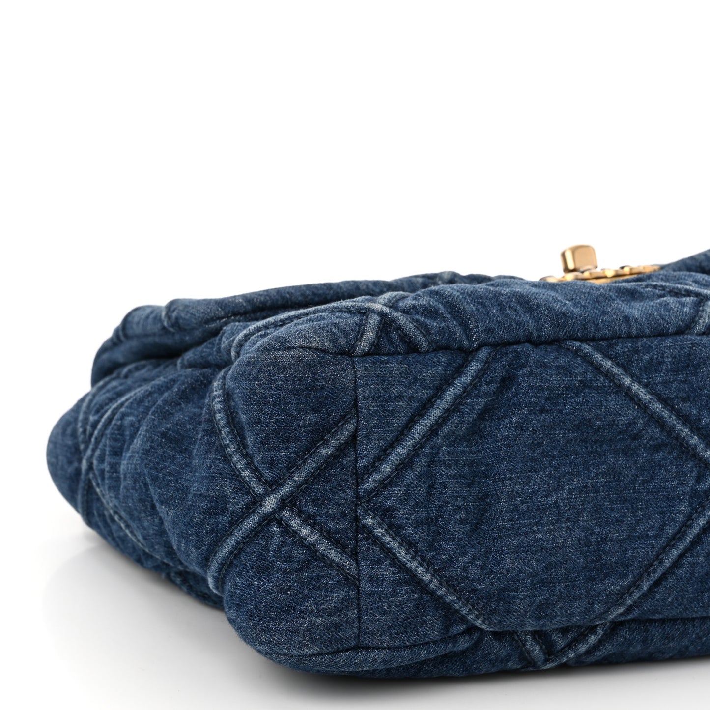 Denim Quilted Large Chanel 19 Flap Blue