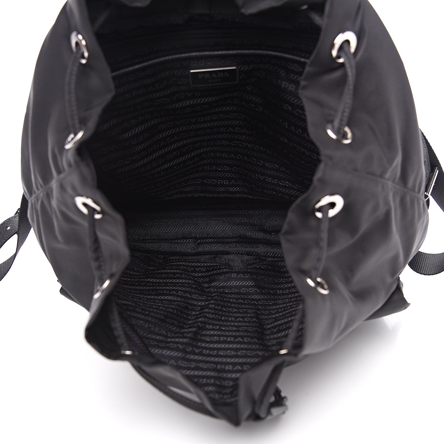 Prada Nylon Vela Saffiano Backpack Black 4 of 9
