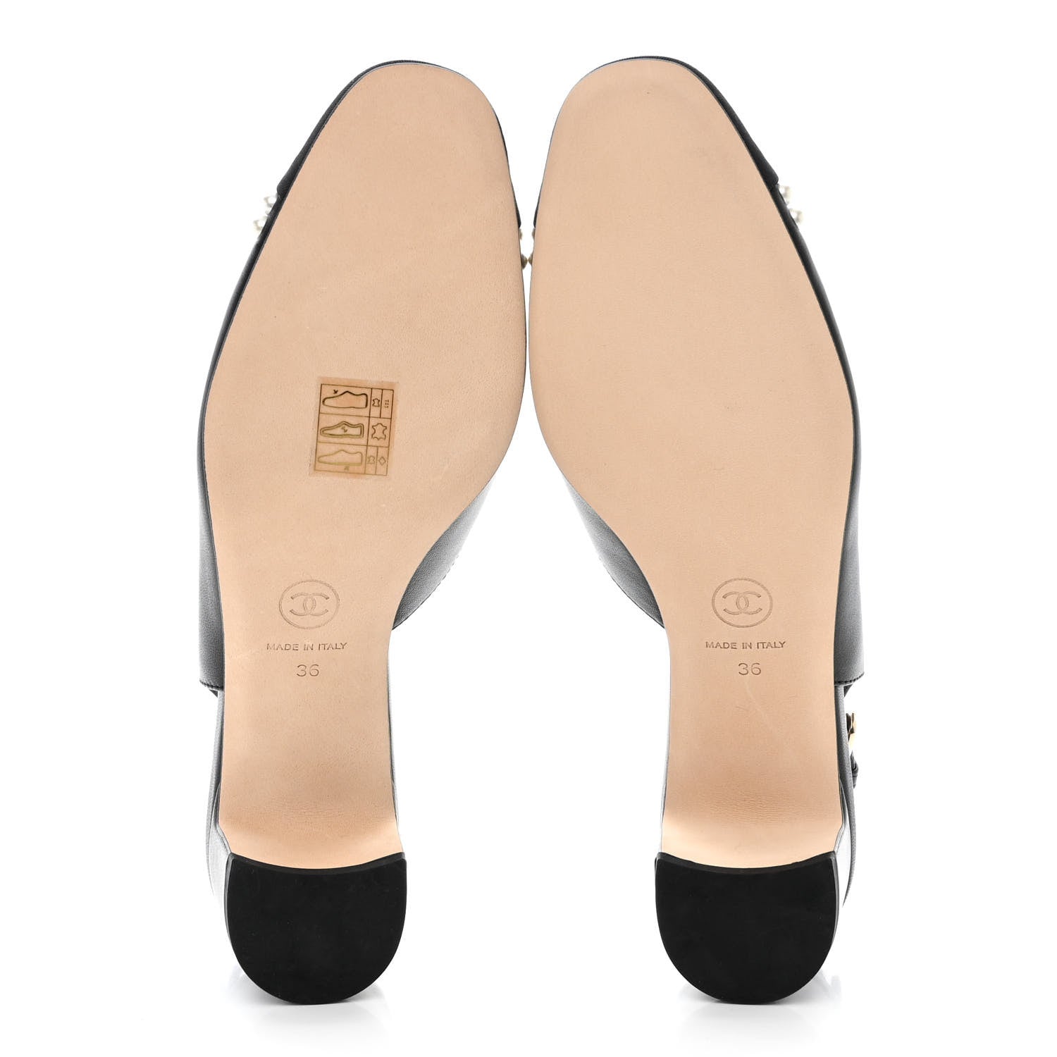 Chanel Lambskin Grosgrain Pearl Cap Toe CC Slingback Pumps 36 Black 5 of 9