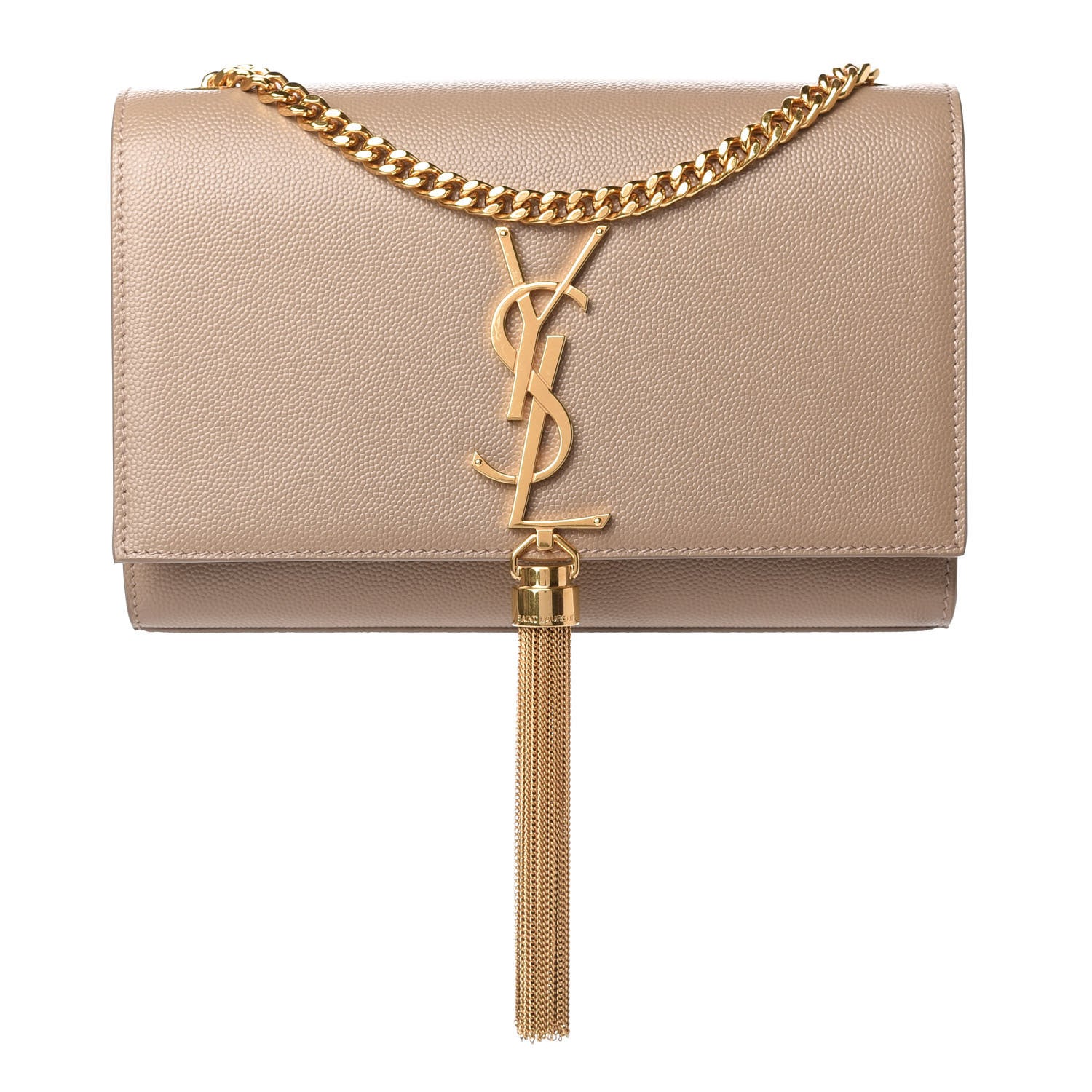 Saint Laurent Grain De Poudre Small Monogram Kate Tassel Satchel Nude Powder 1 of 9