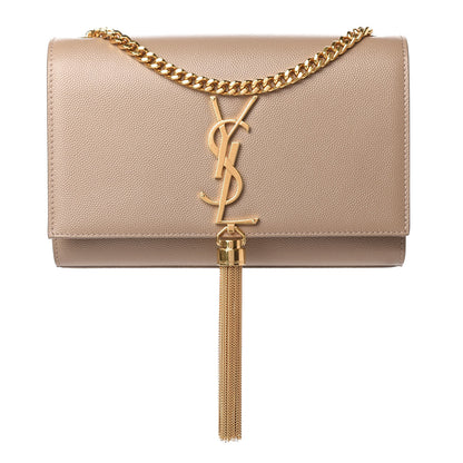 Saint Laurent Grain De Poudre Small Monogram Kate Tassel Satchel Nude Powder 1 of 9