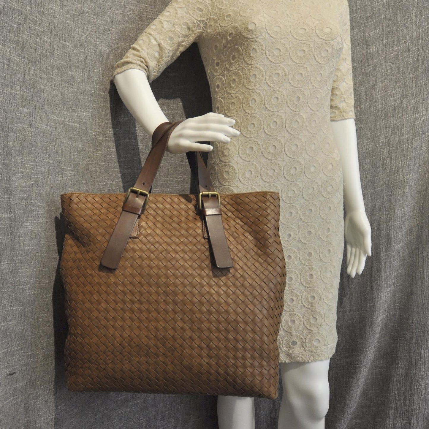 Nappa Intrecciato Light Calf Shopper Tote