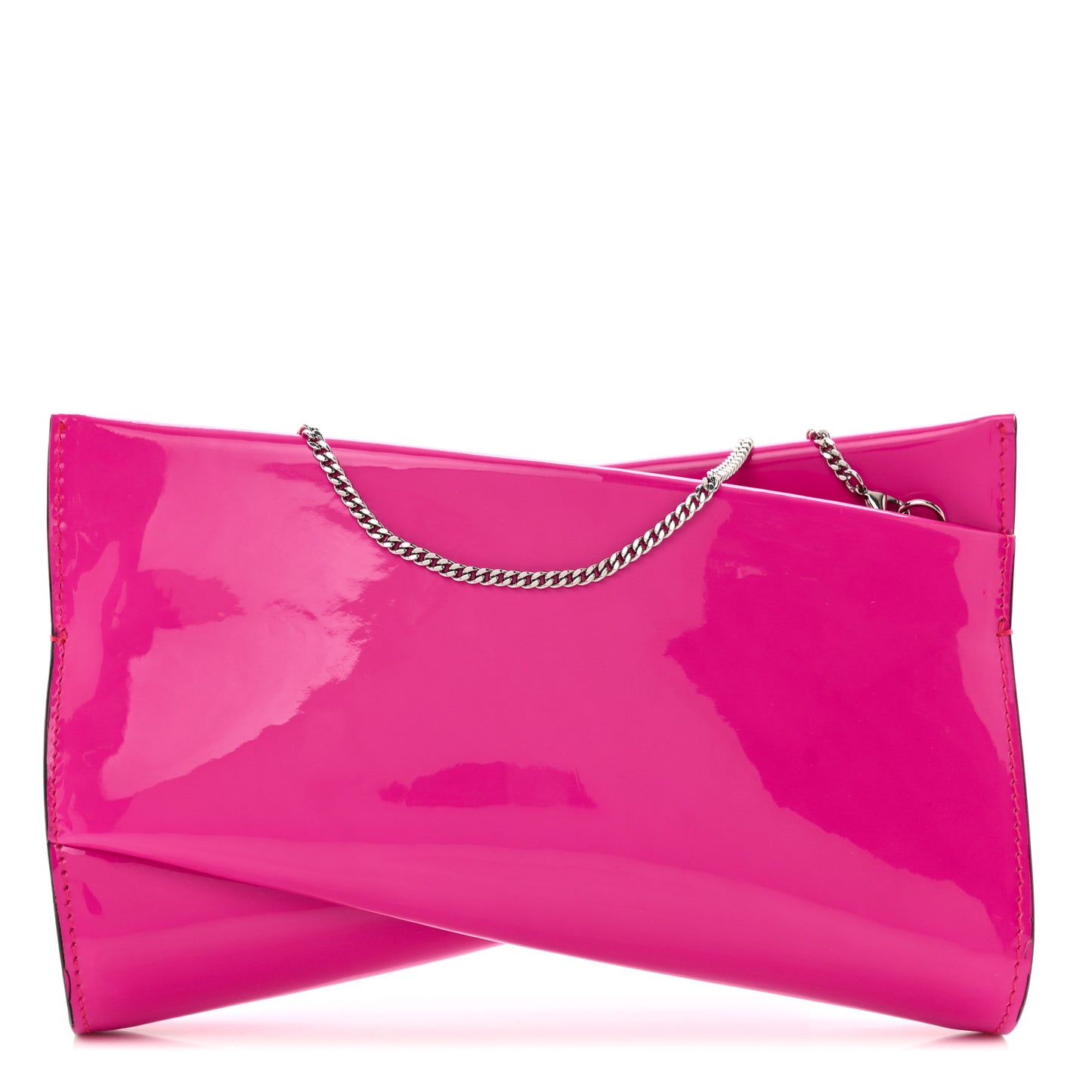 Patent Small Loubi Twist Zip Chain Clutch Bag Bolerose