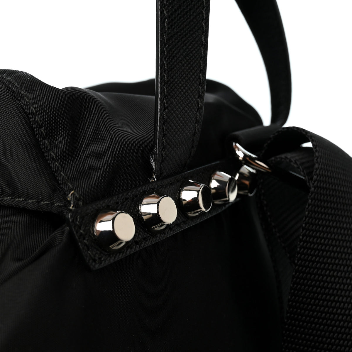 Prada Nylon New Vela Studded Backpack Black 11 of 11