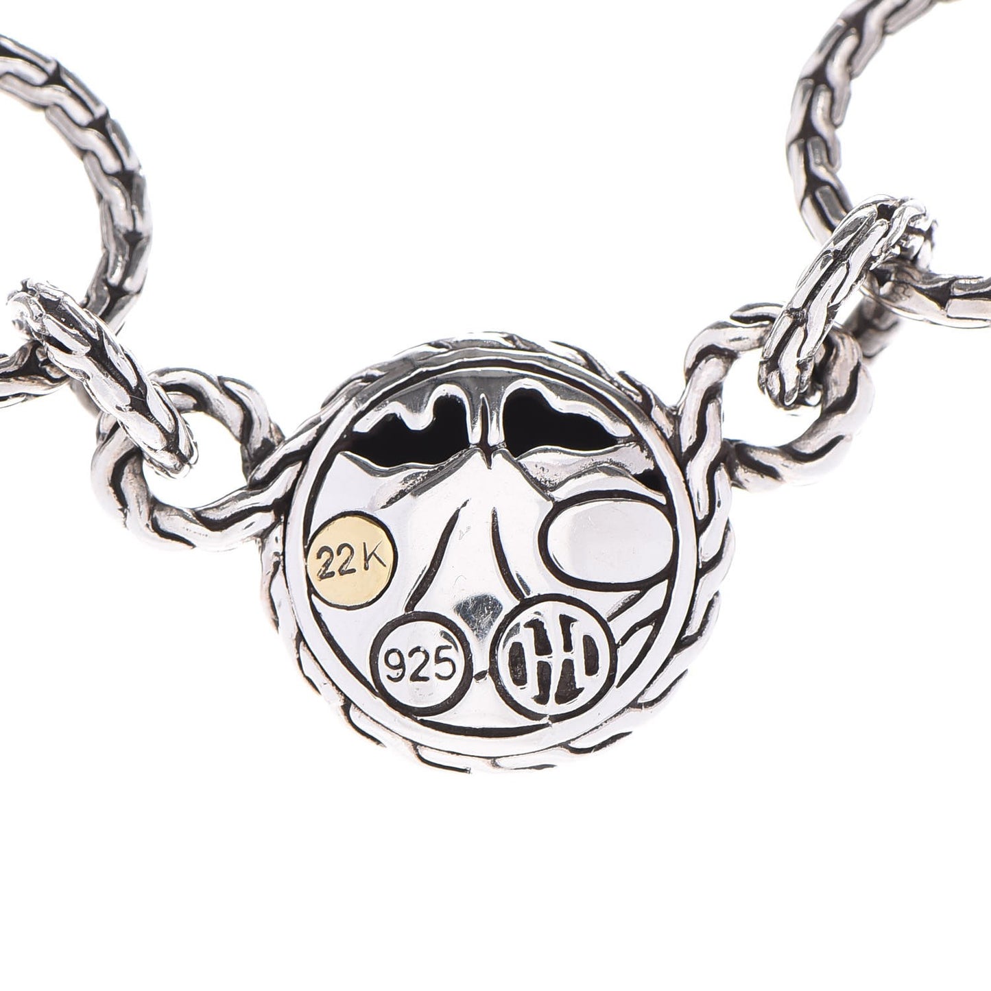 Sterling Silver 22K Gold Palu Round Link Necklace