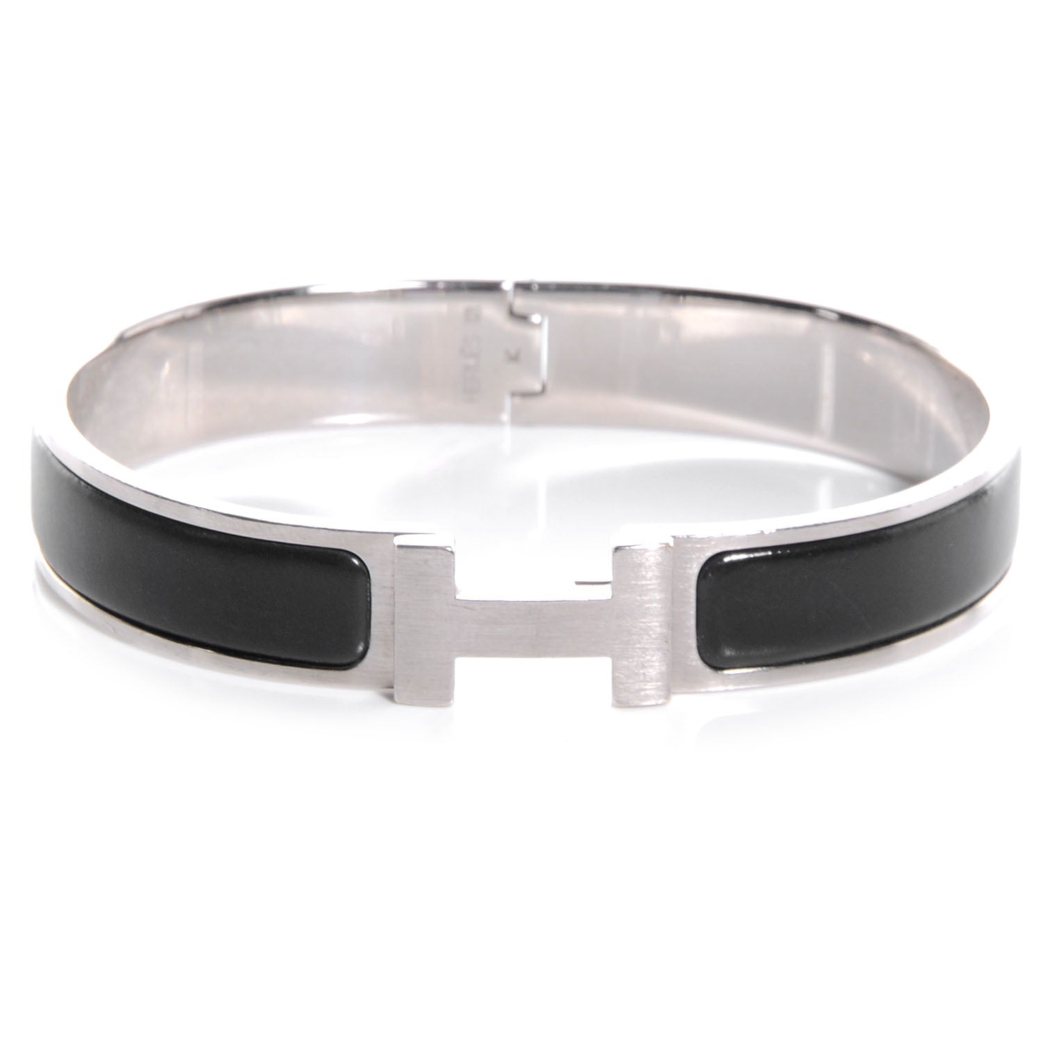 Hermes Enamel Narrow Clic Clac H Bracelet GM Black 1 of 5