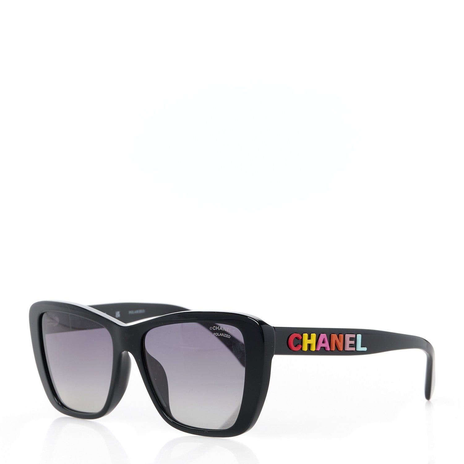 Chanel Acetate Polarized Butterfly Sunglasses 71548A Black 1 of 8