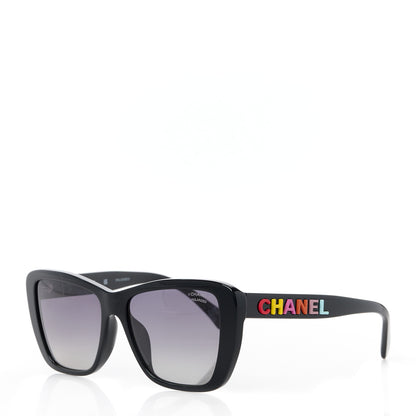 Chanel Acetate Polarized Butterfly Sunglasses 71548A Black 1 of 8
