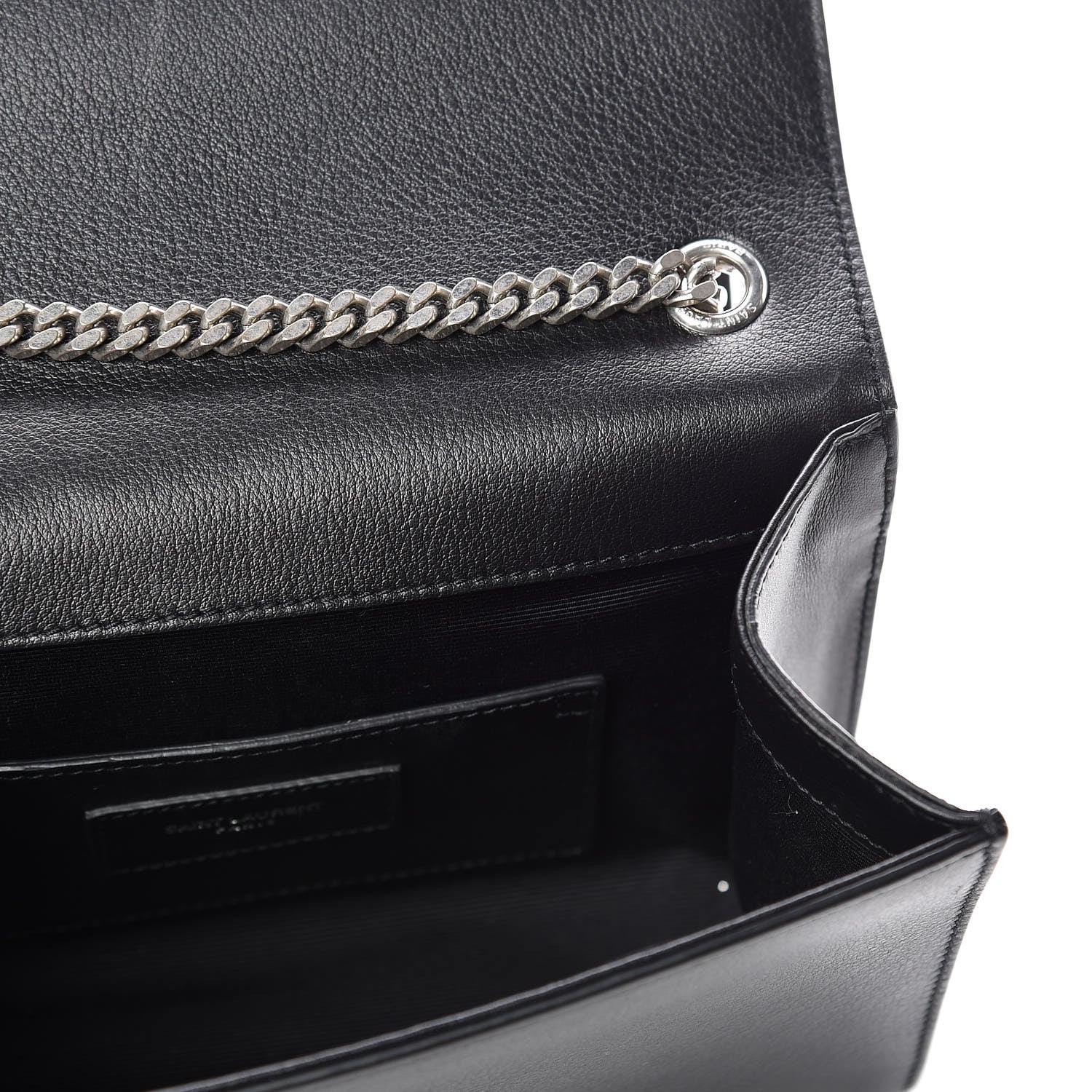 Saint Laurent Calfskin Fringe Small Monogram Satchel Black 10 of 12