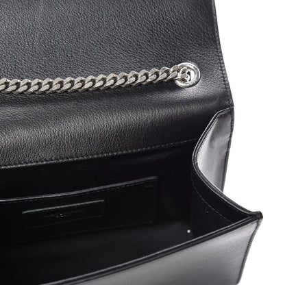 Saint Laurent Calfskin Fringe Small Monogram Satchel Black 10 of 12
