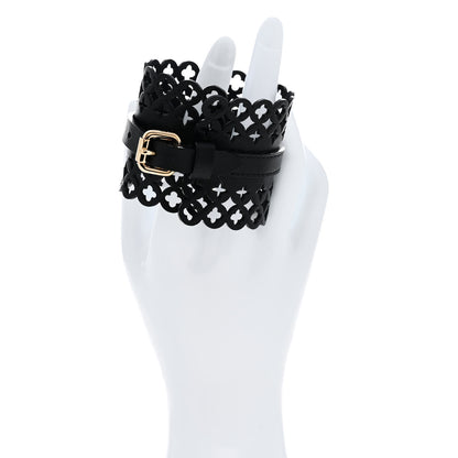 Louis Vuitton Calfskin Flower It Bracelet 17 Black 2 of 6