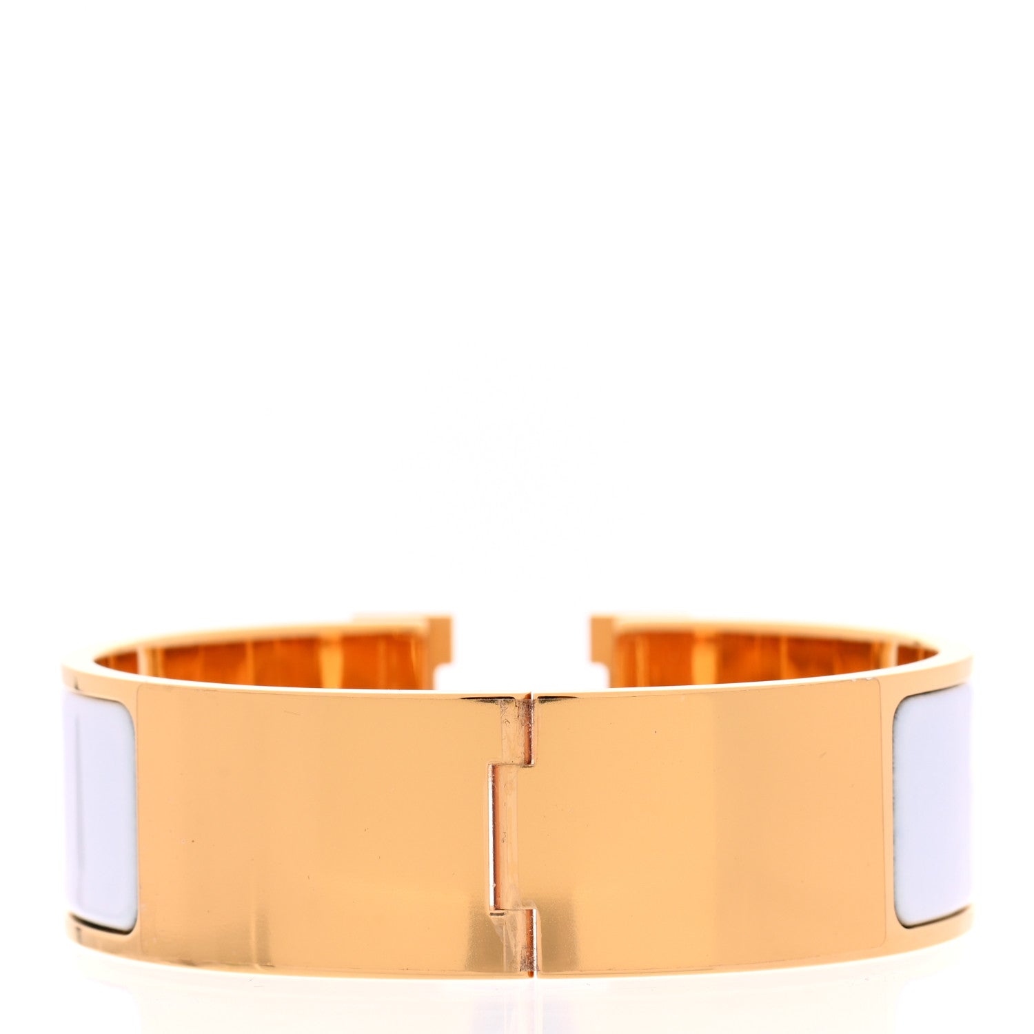 Hermes Enamel Wide Clic Clac H Bracelet GM White 3 of 6