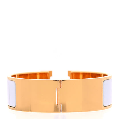 Hermes Enamel Wide Clic Clac H Bracelet GM White 3 of 6