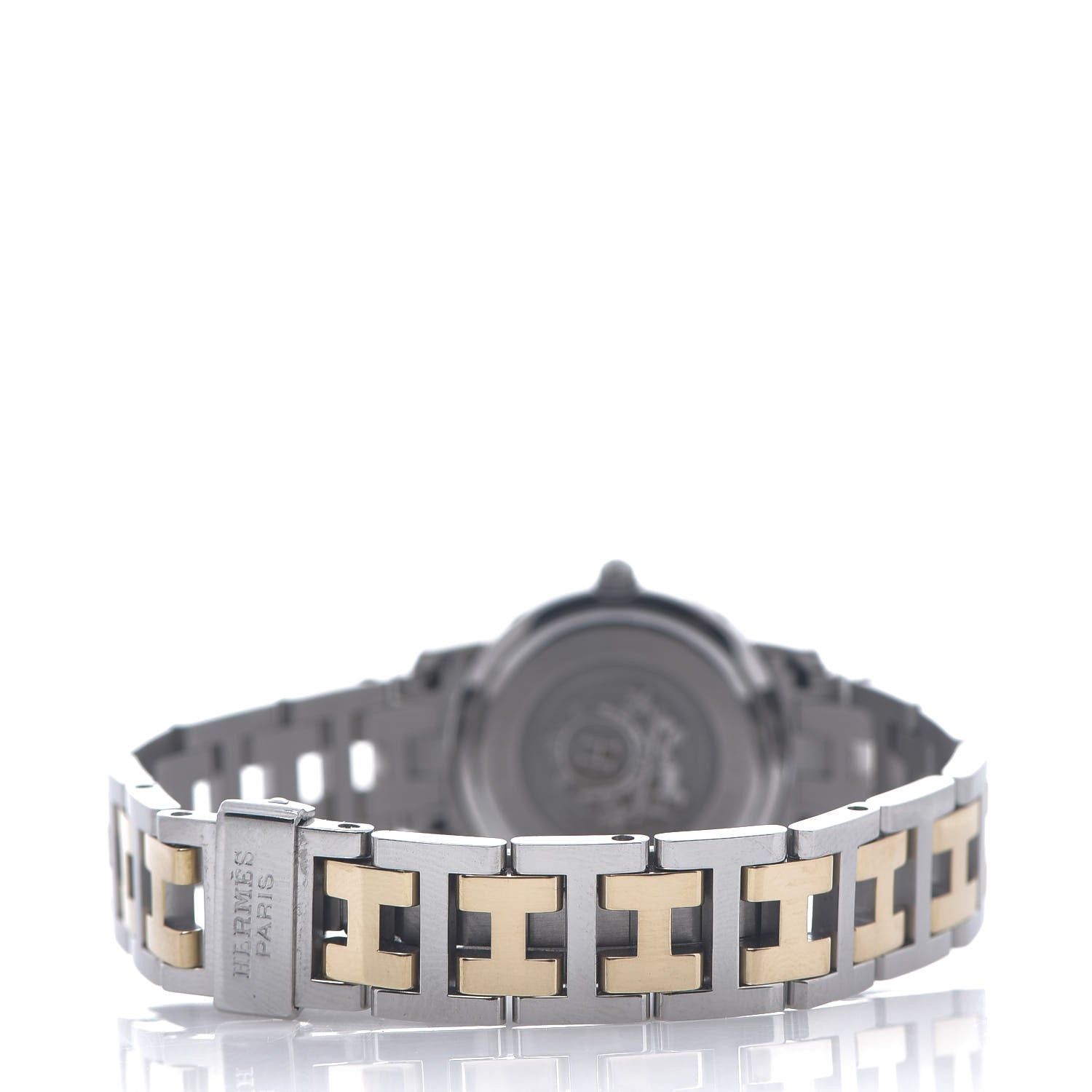 Hermes Stainless Steel Mother of Pearl 24mm Clipper Quartz Watch Gold 3 of 5