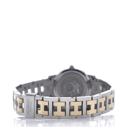 Hermes Stainless Steel Mother of Pearl 24mm Clipper Quartz Watch Gold 3 of 5