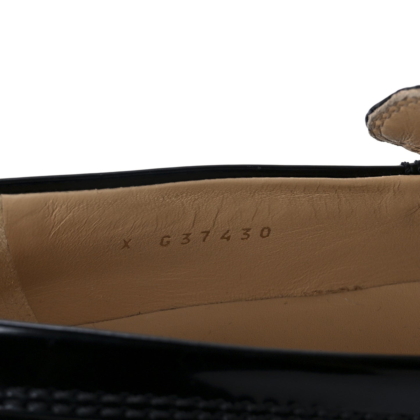Shiny Calfskin Logo Loafers 40 Black