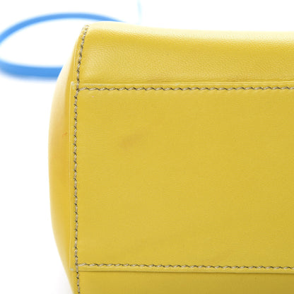 Fendi Nappa Colorblock Mini Peekaboo Iconic Satchel Lime Blue Royal Latte 13 of 15