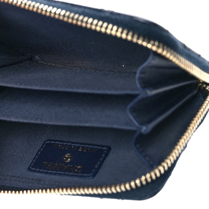 Chanel Caviar Quilted Zip Around Coin Purse Navy 5 of 10