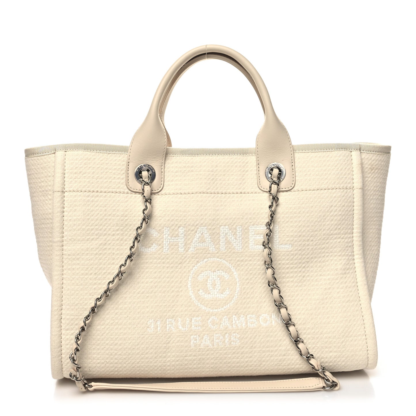 Mixed Fibers Small Deauville Tote White
