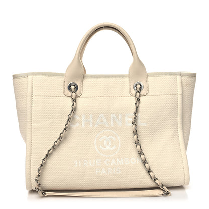 Chanel Mixed Fibers Small Deauville Tote White 3 of 14