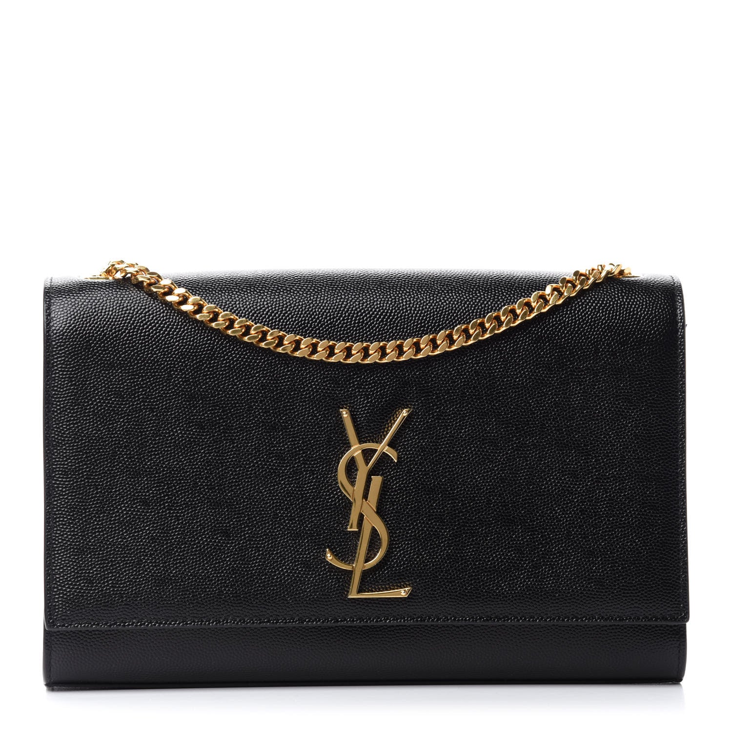 Saint Laurent Grain De Poudre Medium Classic Monogram Kate Satchel Black 1 of 12