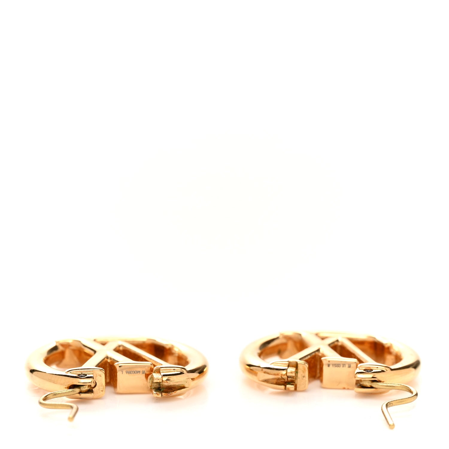 Louis Vuitton Metal Small Louise Hoop Earrings Gold 3 of 4