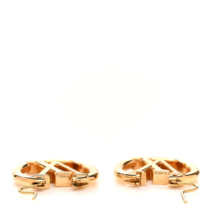 Louis Vuitton Metal Small Louise Hoop Earrings Gold 3 of 4