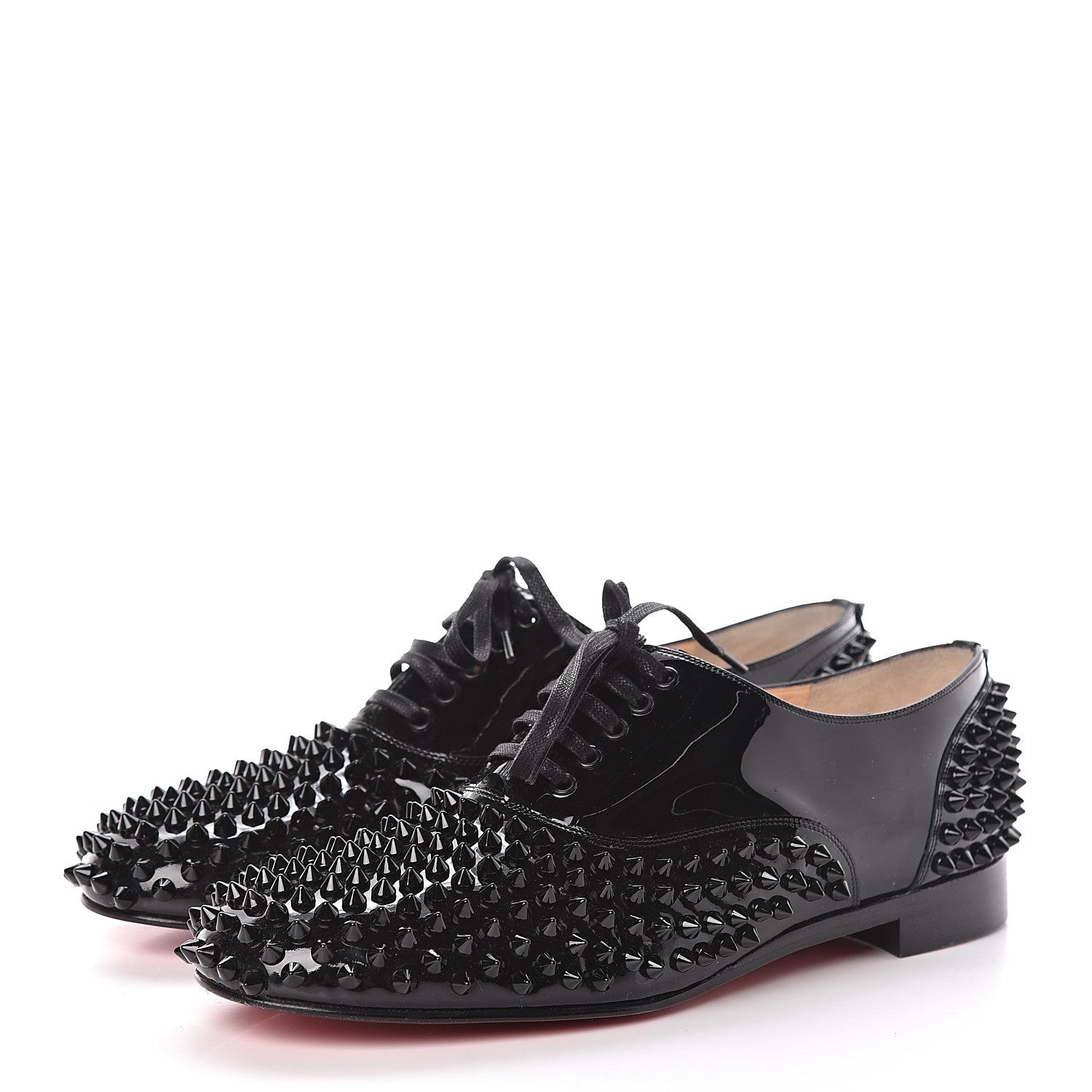Christian Louboutin Patent Spike Freddy Flats 39.5 Black 3 of 8