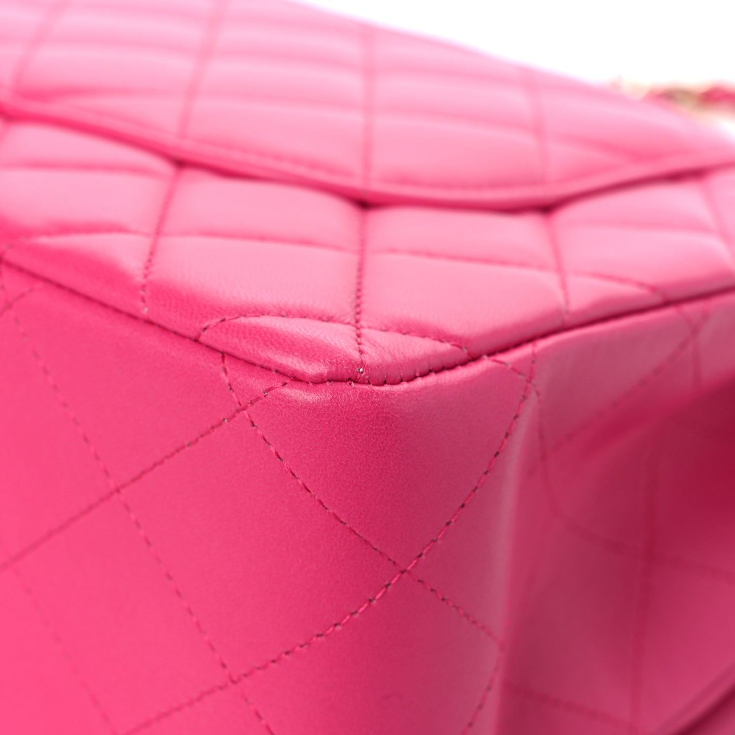 Lambskin Quilted Jumbo Double Flap Fuchsia
