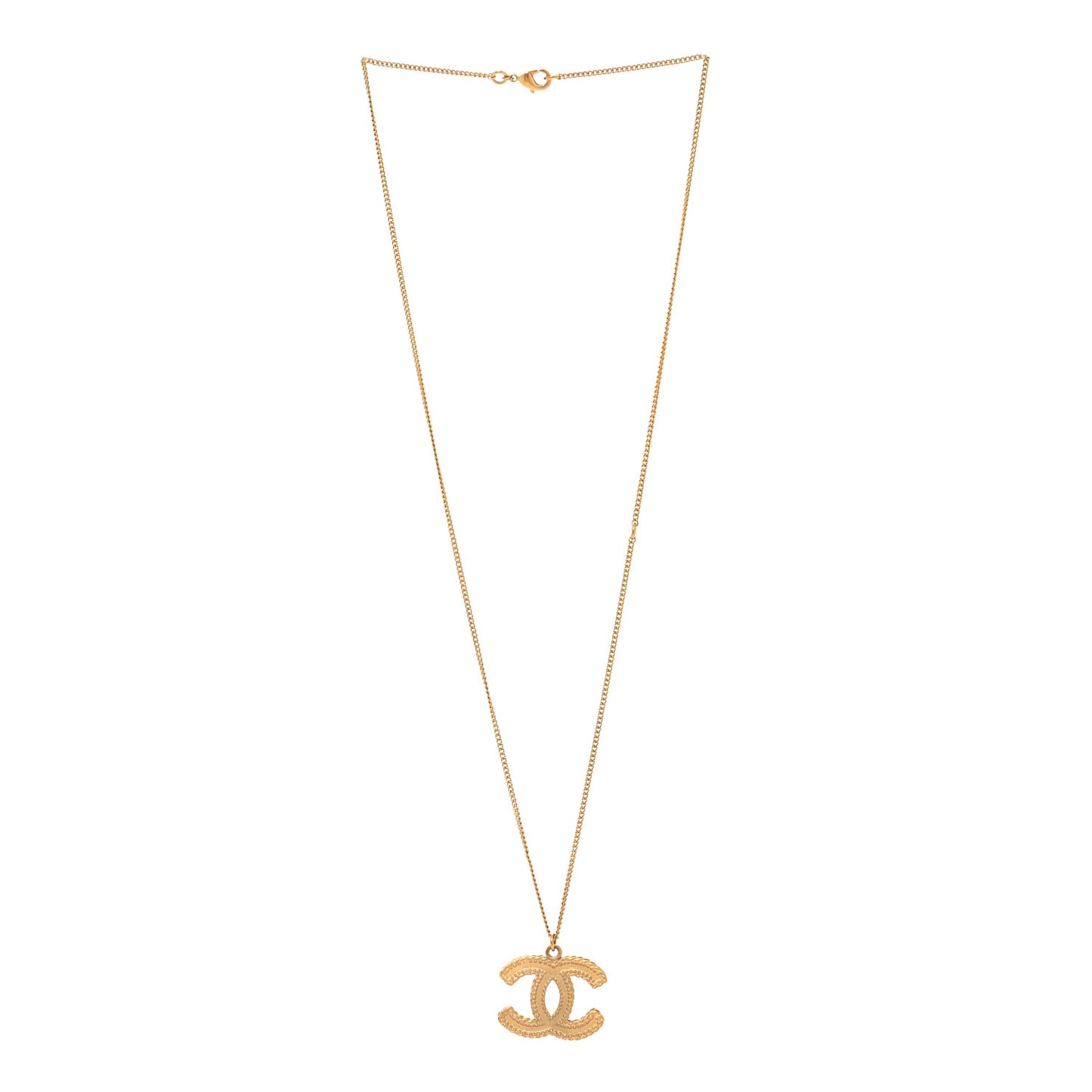Metal CC Necklace Matte Gold