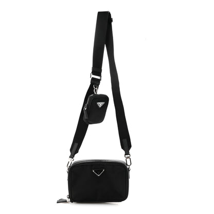 Prada Re-Nylon Saffiano Travel Small Brique Crossbody Bag Black 1 of 10