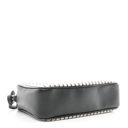 Saint Laurent Canvas Calfskin Monogram Lou Camera Bag Black Grey Cream 4 of 12
