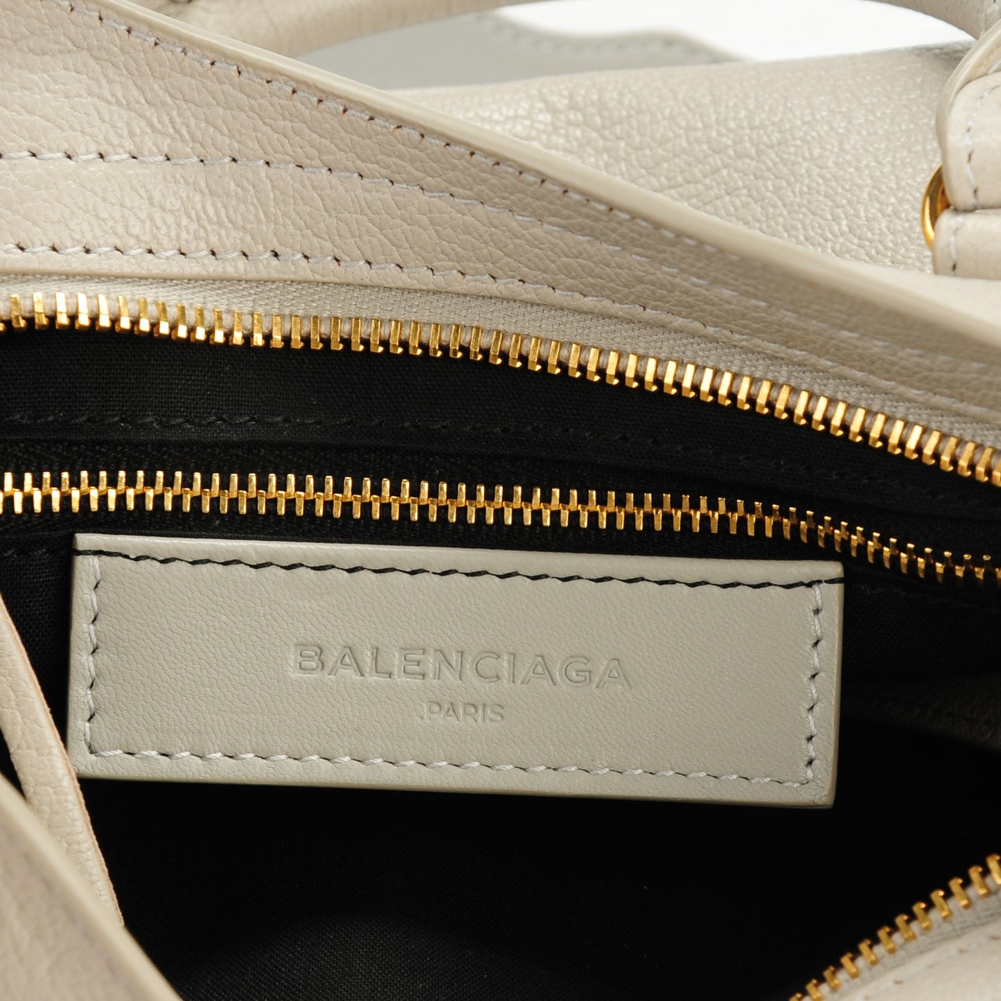 Chevre Gold Metallic Edge Hardware Mini City Gris Clair Gris Perle