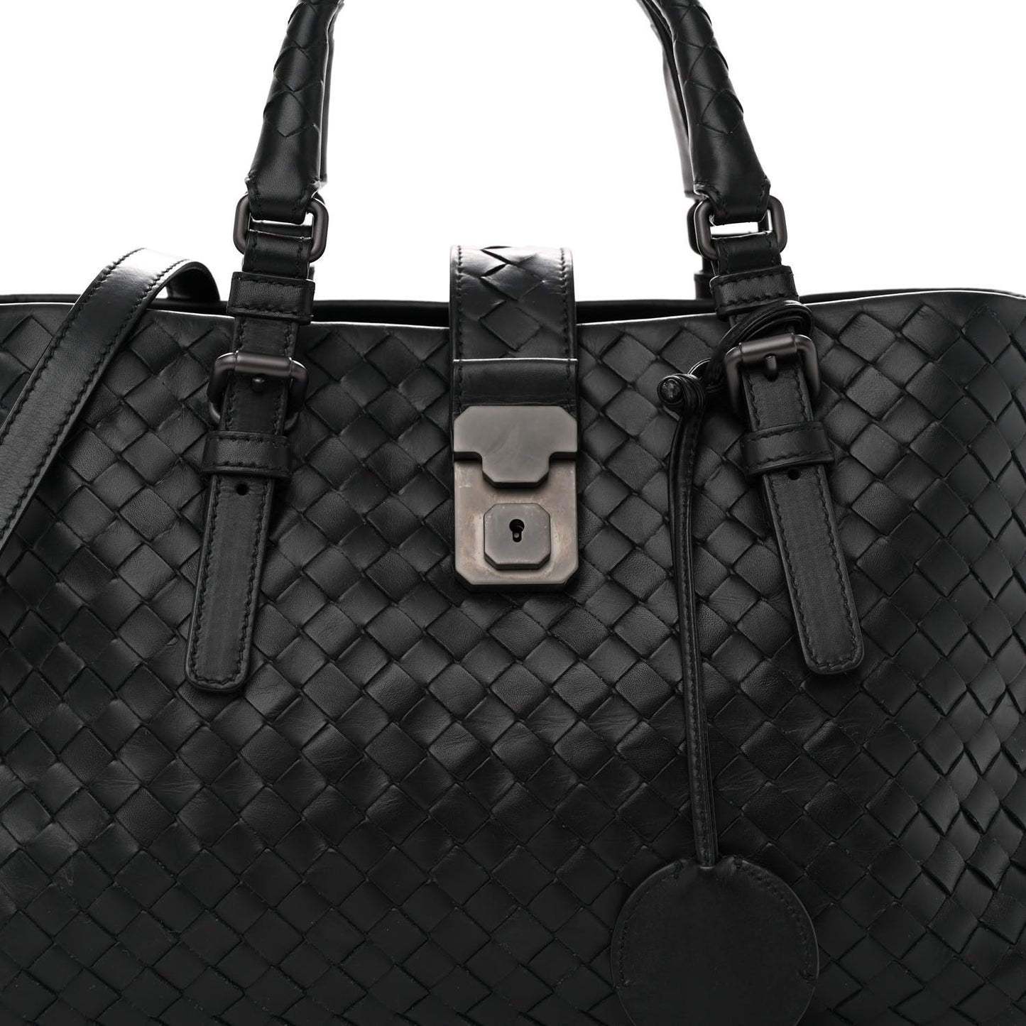 Light Calf Intrecciato Small Roma Black