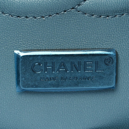Chanel Felt Flower Embroidered Medium Double Flap Blue Multicolor 6 of 11