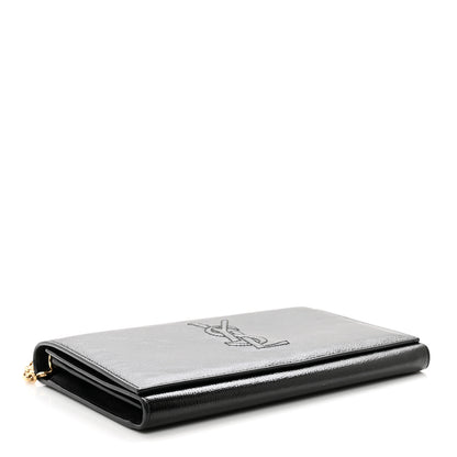 Saint Laurent Textured Patent Belle de Jour Chain Clutch Black 4 of 11