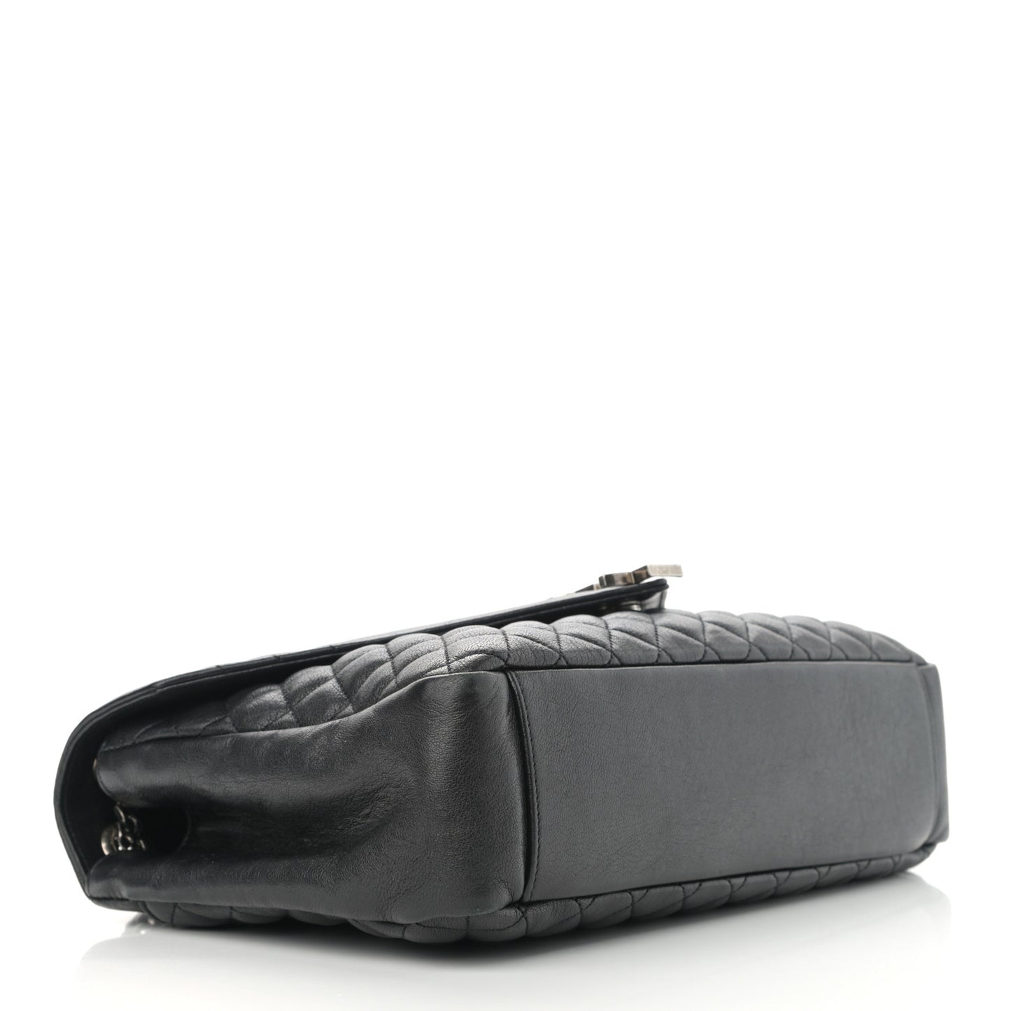 Calfskin Mixed Matelasse Triquilt Large Monogram Satchel Black