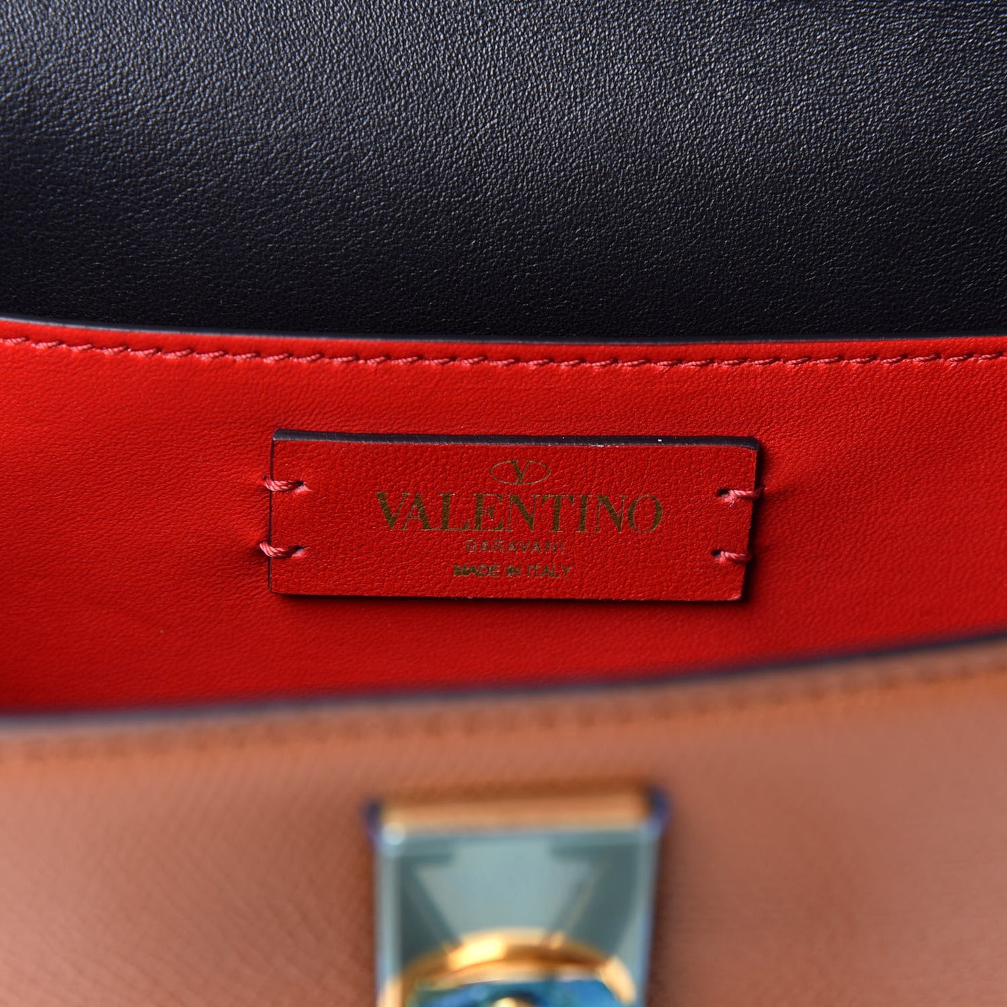 Grainy Calfskin VSling Belt Bag Saddle Brown