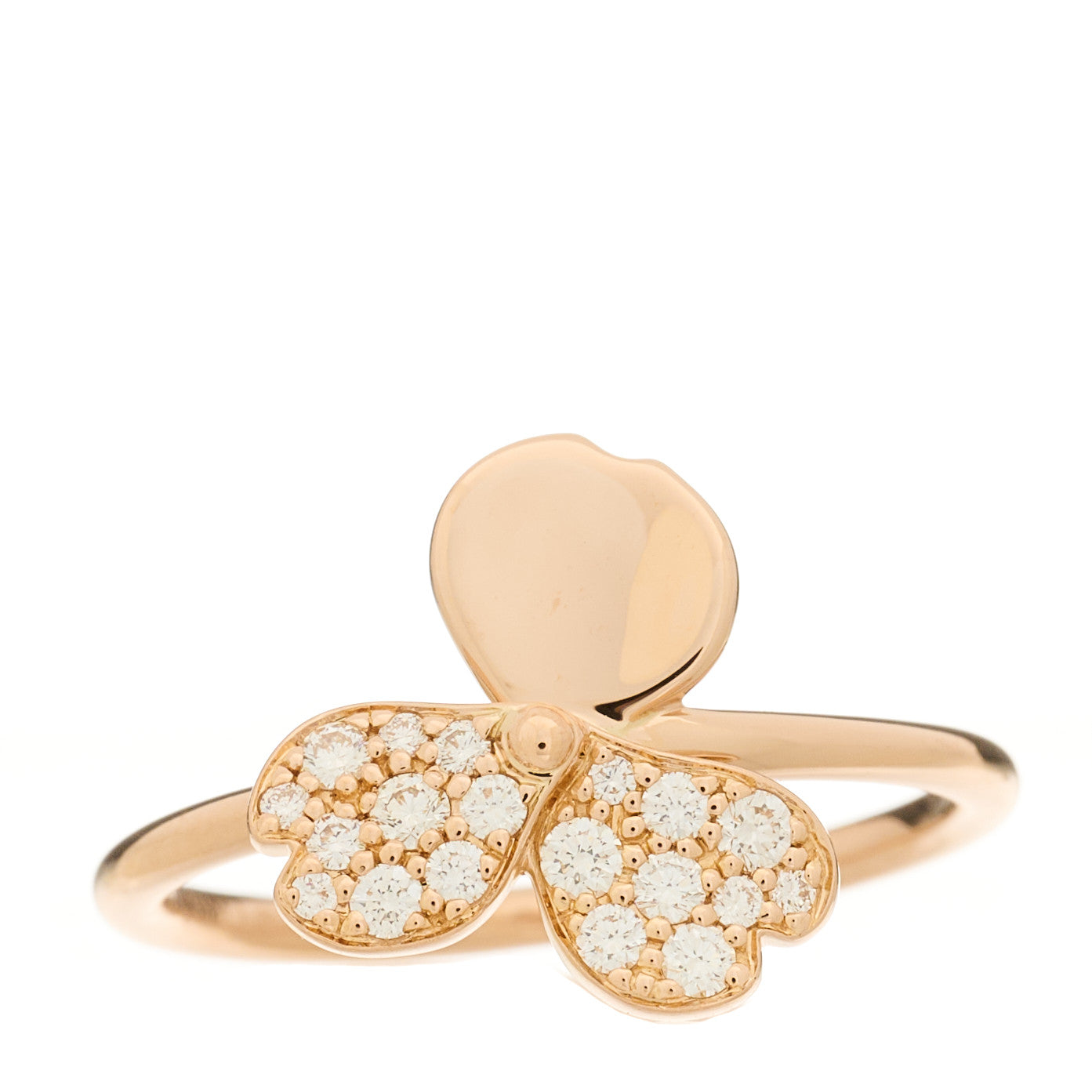 Tiffany 18K Rose Gold Diamond Paper Flowers Ring 52 6 1 of 5