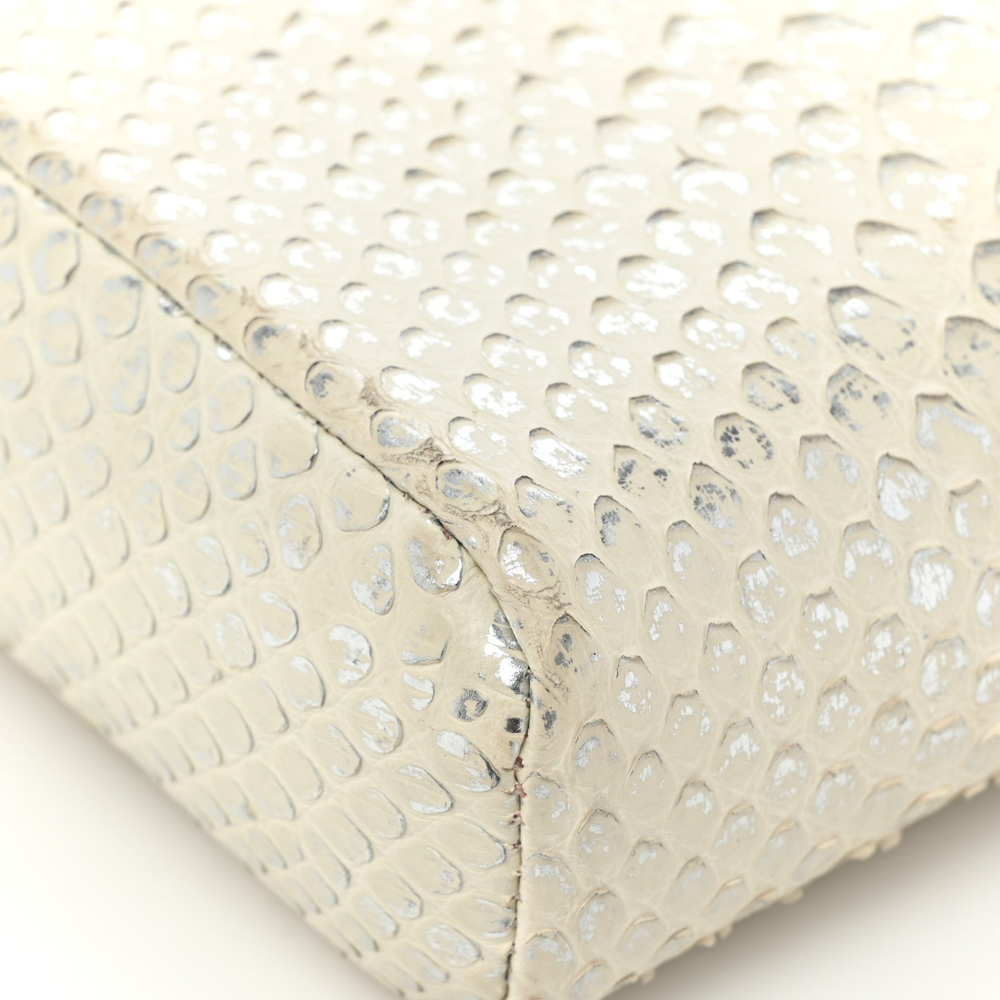 Snakeskin Phone Holder Pouch Clutch White
